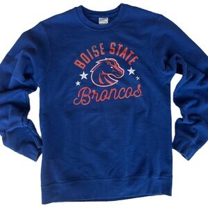 Boise state Broncos blue vintage preppy crewreck small football